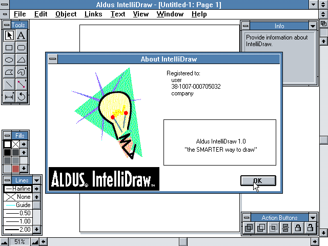 Aldus IntelliDraw 1.0 - Splash